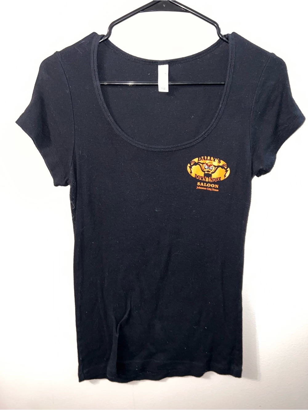 Bella D. Black Scoop Neck Tee - Dallys Down Under Saloon
